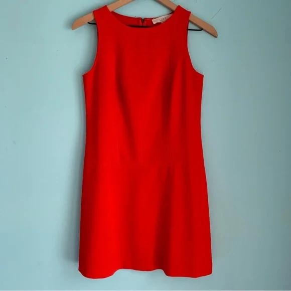 LOFT | Dresses | Loft Ann Taylor Seamed Red Shift Stretch Sleeveless Mini Drop  Waist Dress 2p | Poshmark